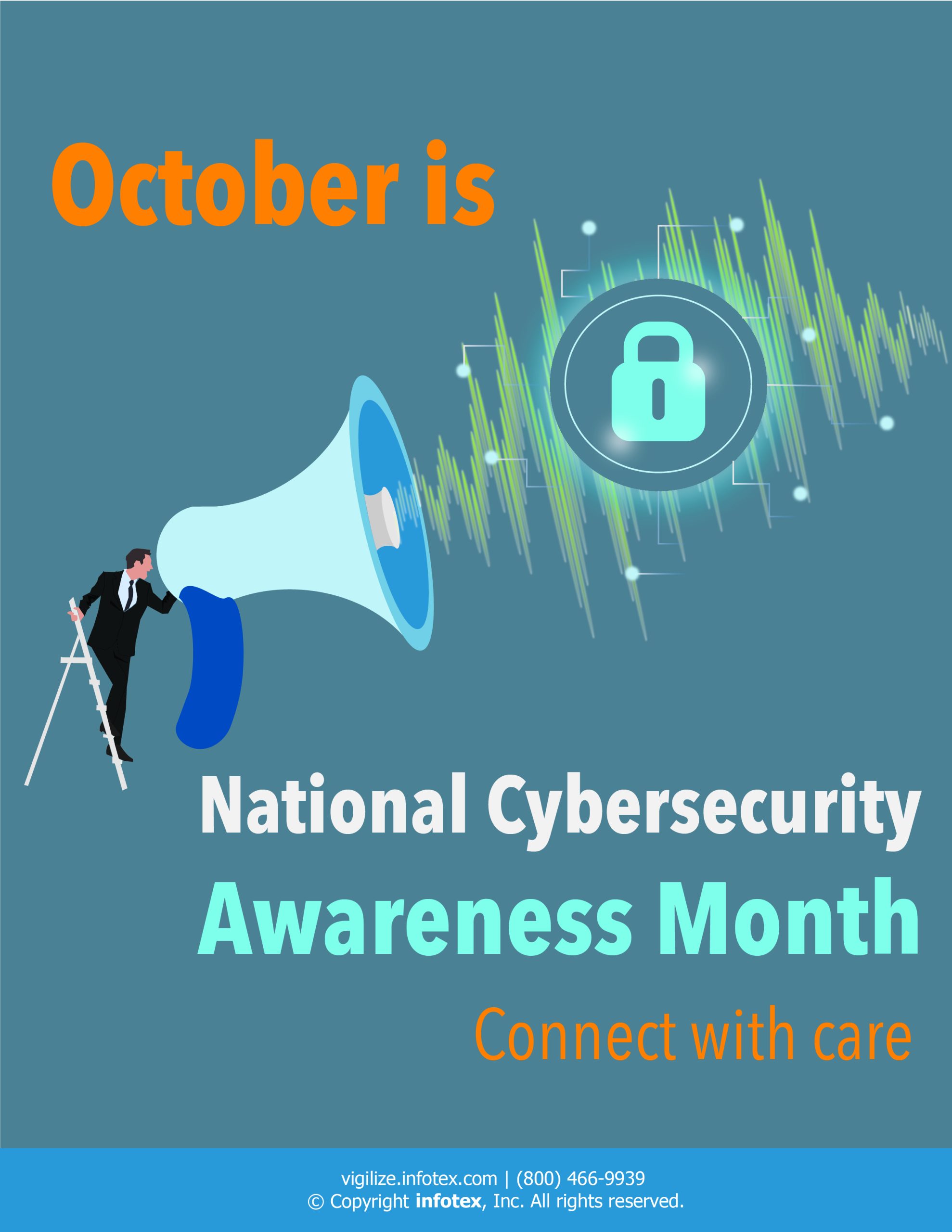 October Is Cybersecurity Awareness Month Awareness Poster Infotex 4862